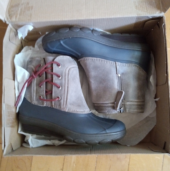 Sperry Saltwater Quarter zip wedge duck boots with lace up sides women's size 6 - Picture 8 of 9